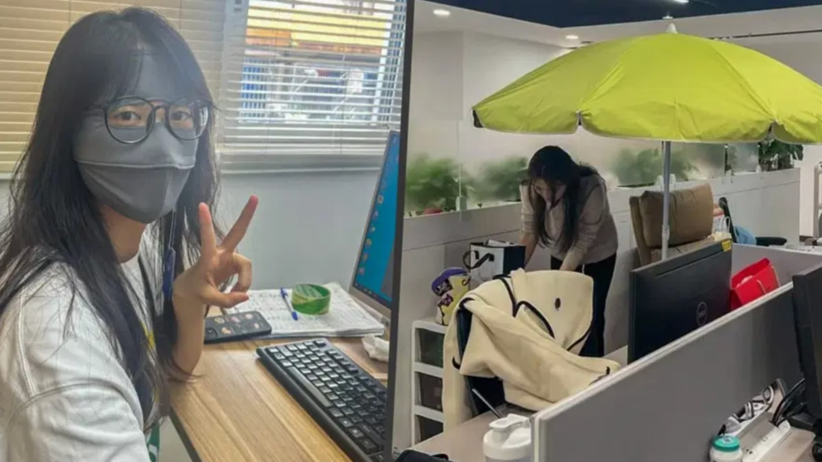 Beyaz yakalıların yeni akımı: Ofiste şemsiye açıp, maske takıyorlar
