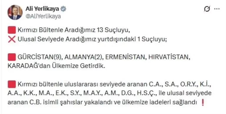 14 Suçlu 5 Ülkede Yakalandı