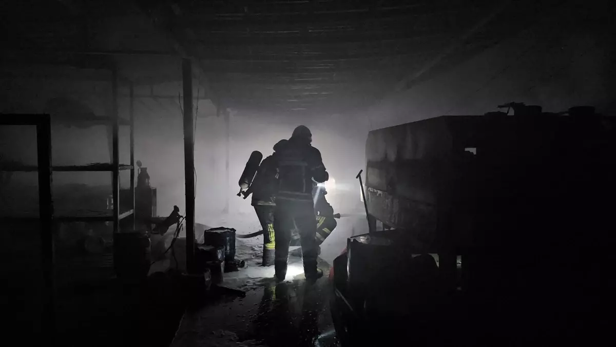 Çorum’da Halı Yıkama Fabrikasında Yangın