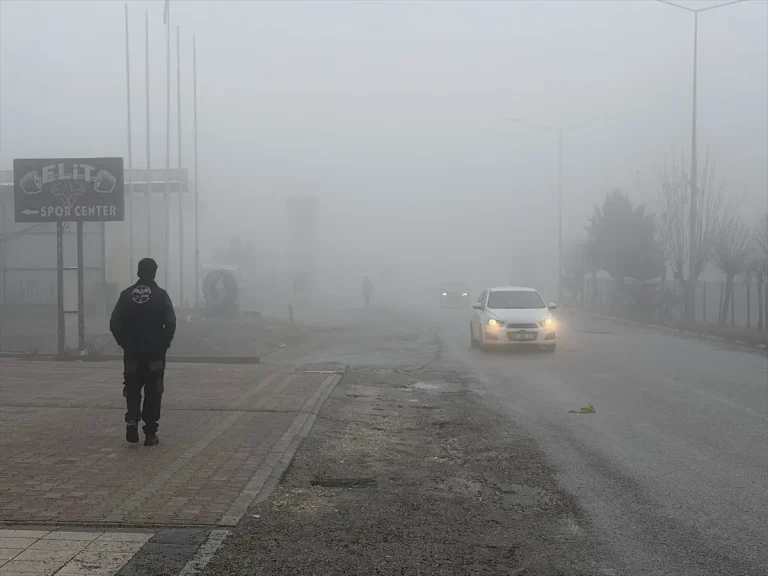 Kahta’da Yoğun Sis Trafiği Olumsuz Etkiledi