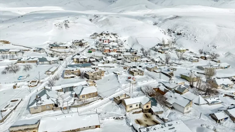 Süphan Dağı Eteğinde Zorlu Kış Şartları