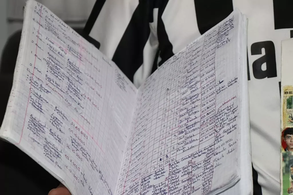 25 yıldır Beşiktaş’ın her maçını tek tek not ediyor