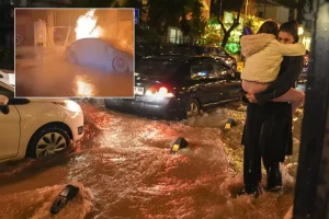 3 il felaketi yaşadı! Otomobil yandı, insanlar sele kapandı