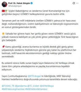 5’inci Gökbey helikopteri, Jandarma Havacılık Komutanlığı envanterine alındı