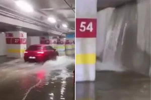 Adana Şehir Hastanesi’nin otoparkı sular altında kaldı