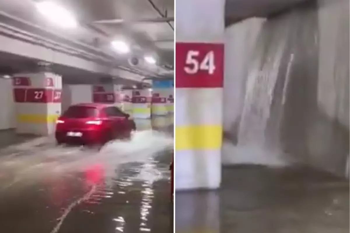 Adana Şehir Hastanesi’nin otoparkı sular altında kaldı