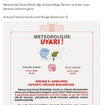 Ankara’da Fırtına Uyarısı