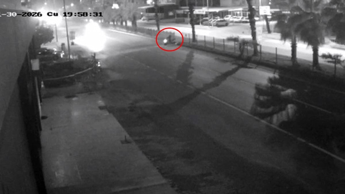 Antalya’da emekli polis memurunun hayatını kaybettiği kaza kamerada