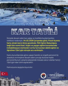 Ardahan’da Kar Yağışı Nedeniyle Okullar Tatil