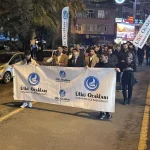 Aydın Ülkü Ocakları Türk bayrağıyla yürüyüş yaptı