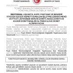 Bartın’da Masa Ücreti Alınmayacak