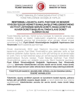 Bartın’da Masa Ücreti Alınmayacak