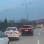 Bursa’da yoğun trafikte fermuar sistemi