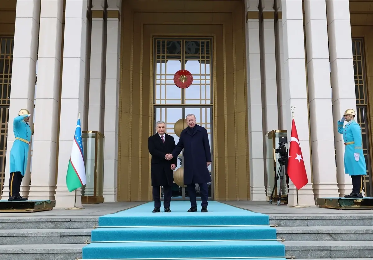 Cumhurbaşkanı Erdoğan, Özbekistan Cumhurbaşkanı Mirziyoyev ile bir araya geldi