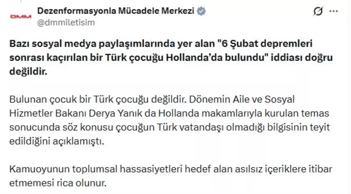 DMM’den Dezenformasyon Açıklaması