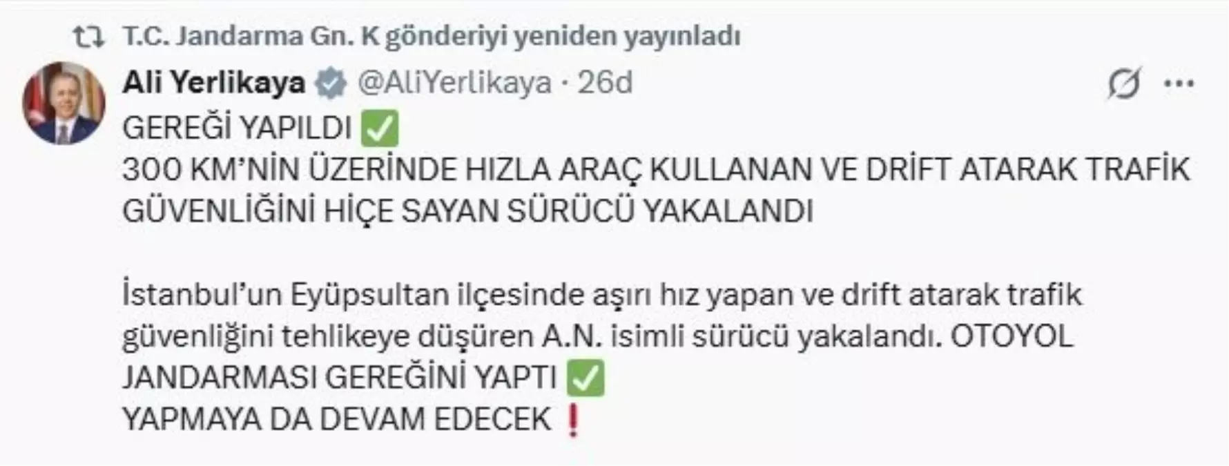 Drift Atan Sürücü Yakalandı