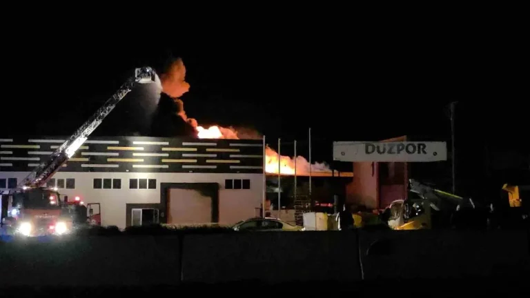 Düzce’de Fabrikada Yangın Çıktı