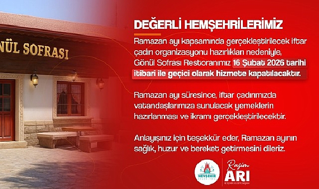Gönül Sofrası Restoran İftar Çadırında Hizmet Verecek