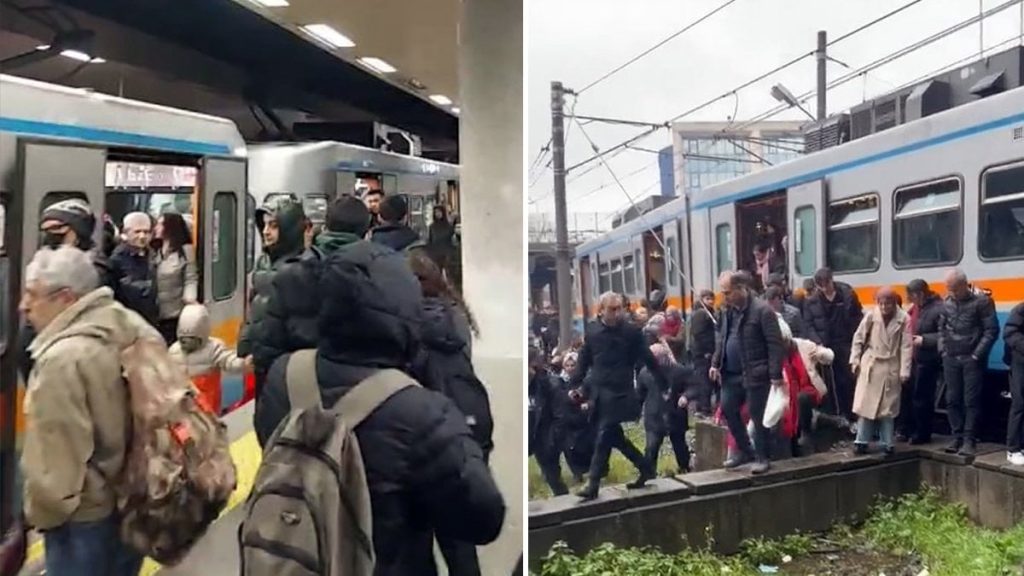 İstanbul’da metro raydan çıktı, mahsur kalan yolcular isyan etti