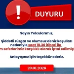 İZDENİZ Tüm Seferleri İptal Etti