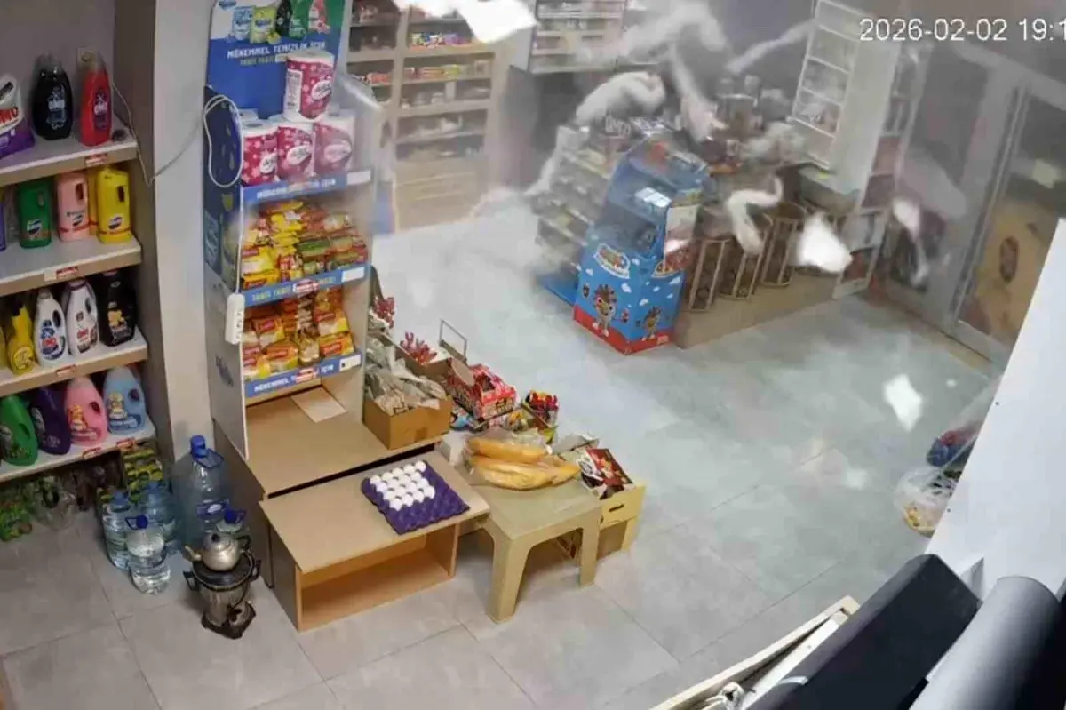 Kırıkkale Marketindeki Patlama Anı Kamerada