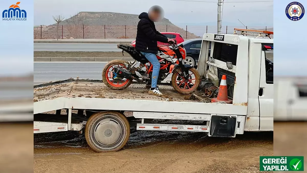 Malatya’da Akrobatik Motosikletçilerin Belgeleri Alındı