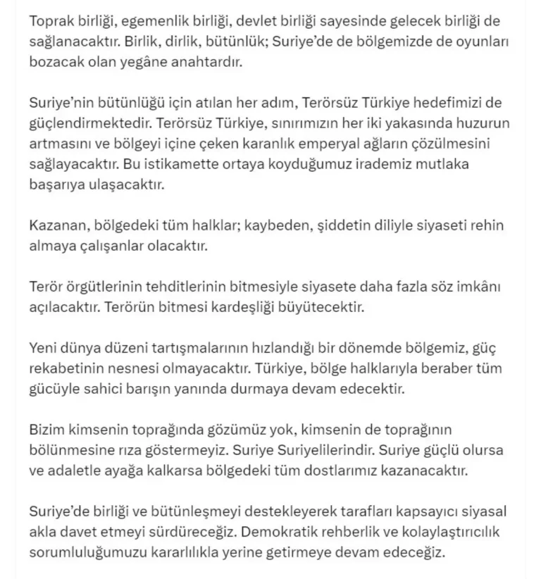 Numan Kurtulmuş’tan Suriye Açıklaması