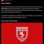 Samsunspor Eyüp Aydın ile Sözleşmeyi Sonlandırdı