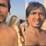 Sapığa bak sen! Denize giren 2 genç kızı gizlice kayda aldı