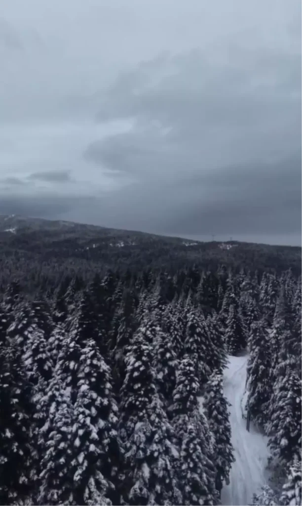 Uludağ’ın Kış Manzarası Dronla Görüntülendi
