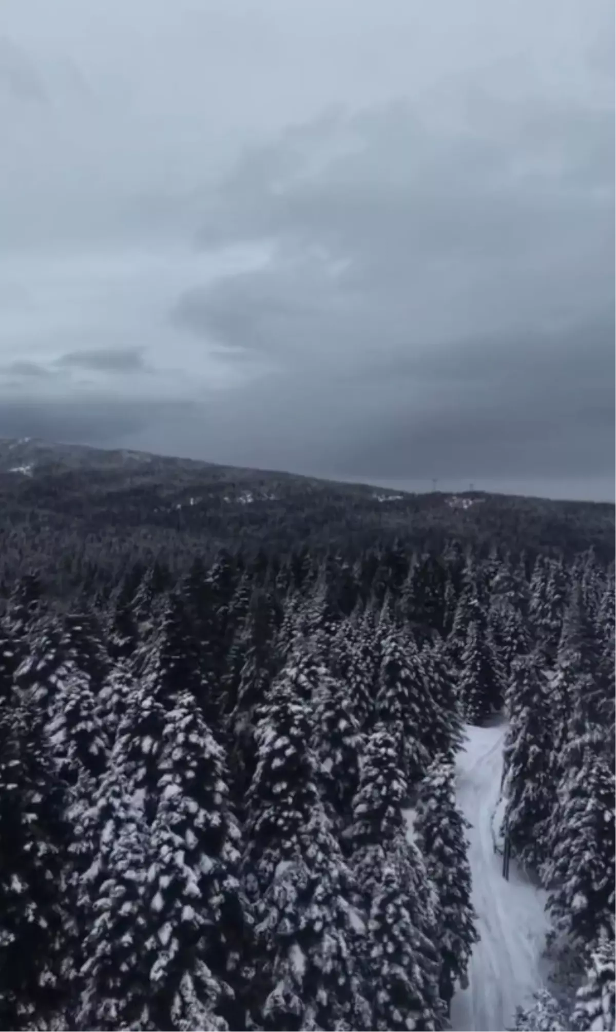 Uludağ’ın Kış Manzarası Dronla Görüntülendi