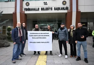 Yenimahalle’de Tenis Kortları Protesto Edildi