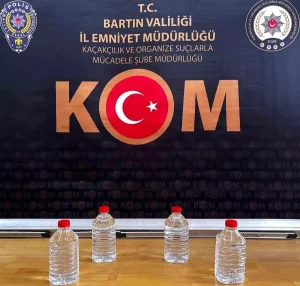 Bartın’da Kaçak Etil Alkol ve Kozmetik Ele Ge geçirildi