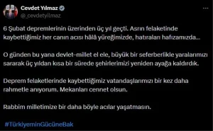 Cevdet Yılmaz, Deprem Şehitlerini Andı