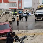 Çorum’da Kamyonet Kazası Güvenlik Kamerasında