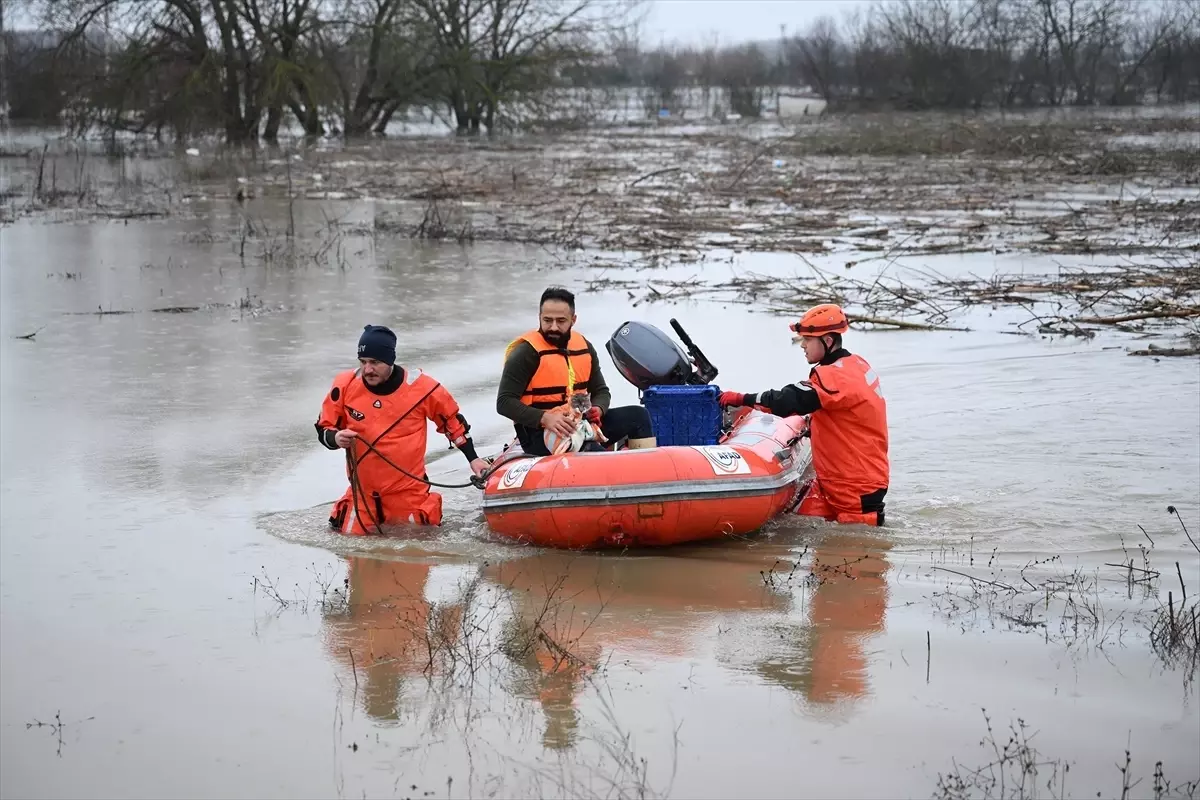 Edirne’de Taşkın Kurbanı Hayvanlar Kurtarıldı