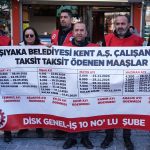 Karşıyaka Belediyesi işçileri maaşlarını almak için yürüdü