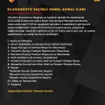 Kayserispor Olağanüstü Genel Kurulu 21 Şubat’ta