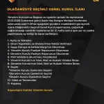 Kayserispor’da Olağanüstü Genel Kurul Tarihi Belirlendi