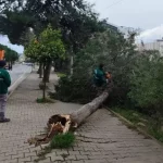 Kuşadası’nda Fırtına ve Sağanak Hayatı Olumsuz Etkiledi
