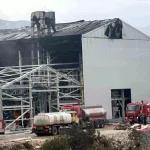 Milas’ta fabrika inşaatındaki yangın kontrol altına alındı
