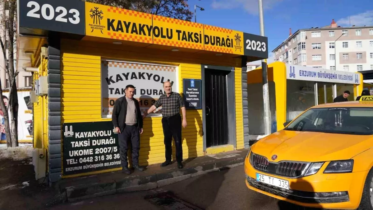 Palandöken’de Taksi Durakları Sıcacık Yuvaya Dönüştü