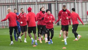 Samsunspor, Shkendija maçı hazırlıklarını tamamladı