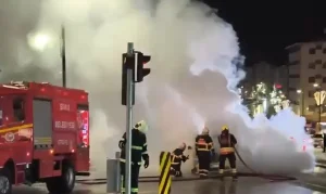 Sivas’ta Taksi Yangını