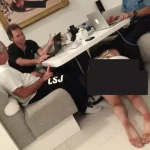 Skandal fotoğraf! Masanın altındaki bikinili kadın dikkatlerden kaçmadı
