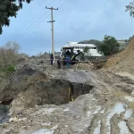 Söke’de Tali Yol Çöktü