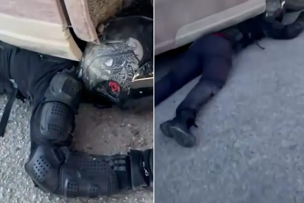 Tonlarca ağırlığındaki tırın altından mucize kurtuluş