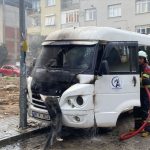Nazilli’de Park Halindeki Minibüs Yangını
