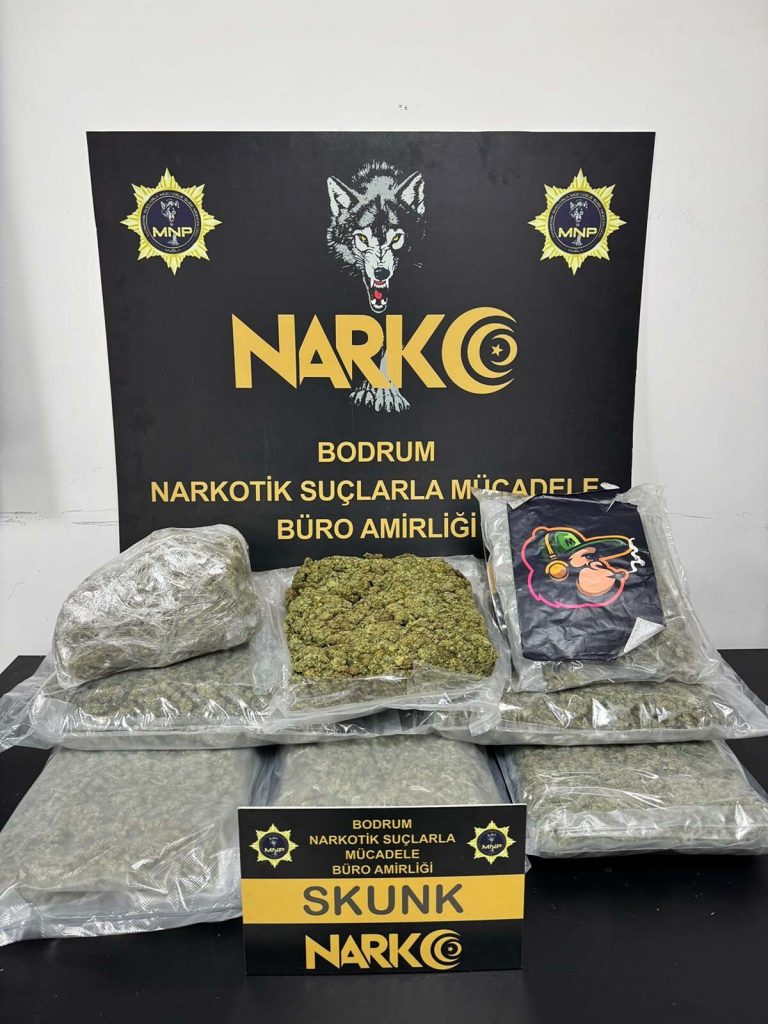 Bodrum’da Uyuşturucu Operasyonu: 8 Kilogram Skunk Ele Geçirildi