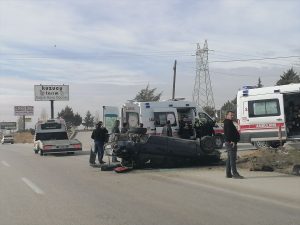 Ereğli’de Takla Atan Araçta Sürücü Yaralandı